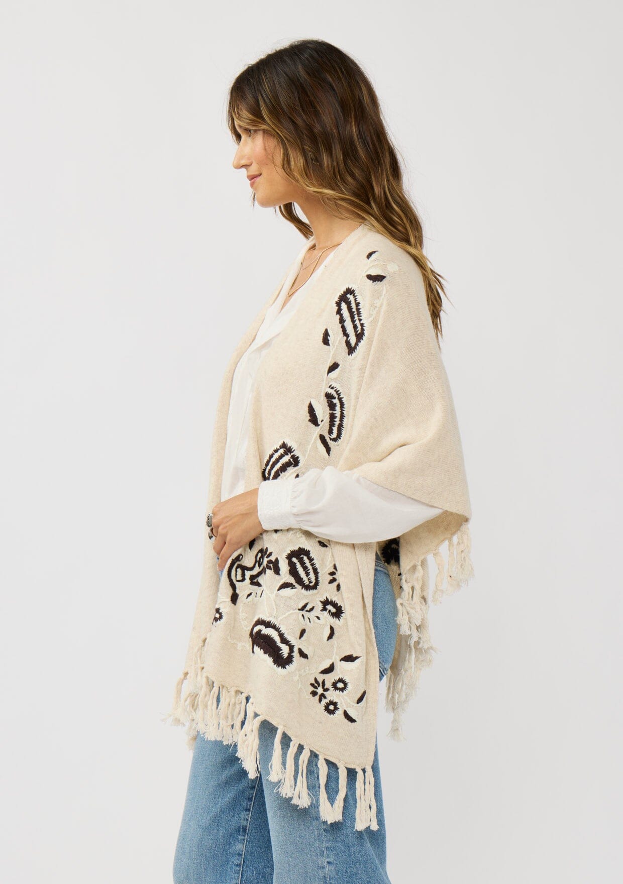 Willow Embroidered Poncho