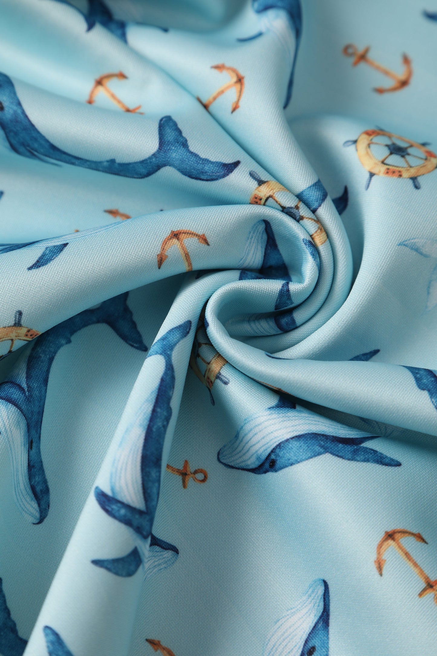 Amanda Blue Whale Swing Dress In Aqua Blue