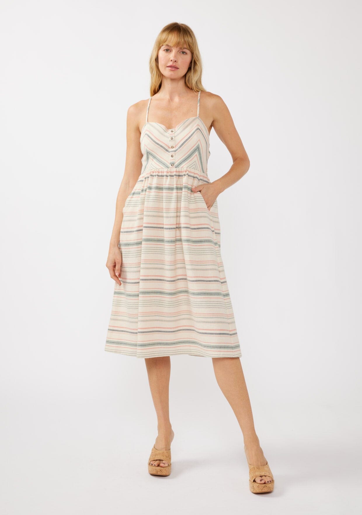 Kelsey Striped Midi Dress