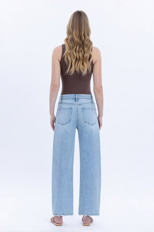 Estelle High Rise Cropped Barrel Jeans Light Wash