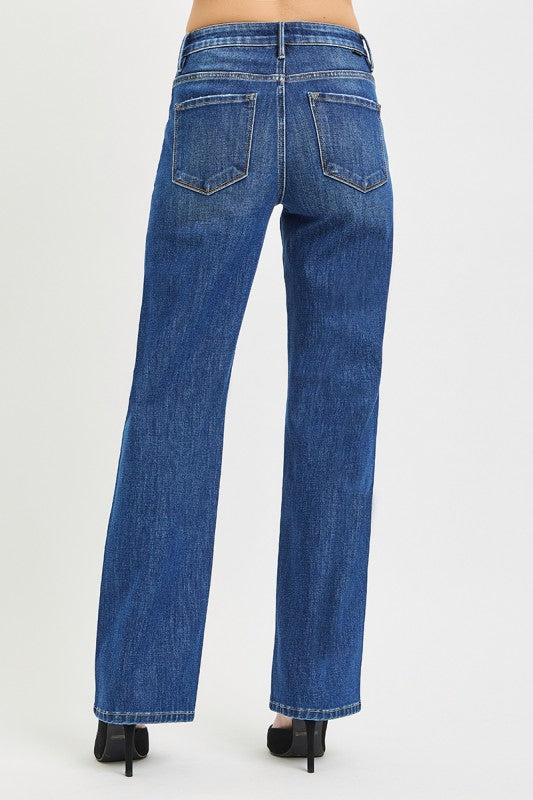 Scarlett High Rise Wide Leg Jeans Dark Wash