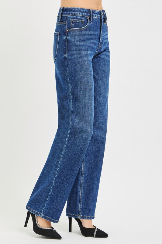 Scarlett High Rise Wide Leg Jeans Dark Wash