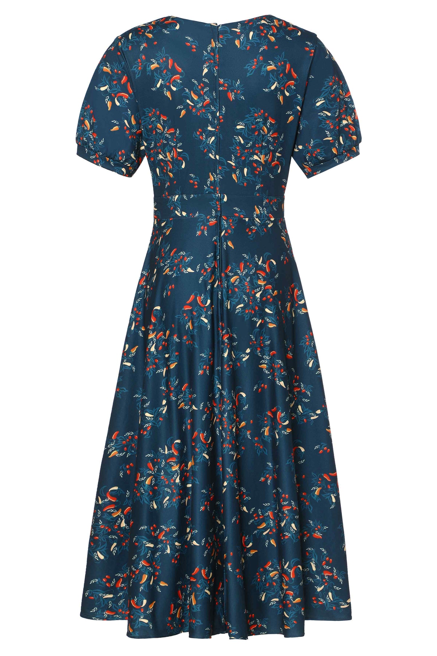 Julia Navy Blue Chili Midi Dress
