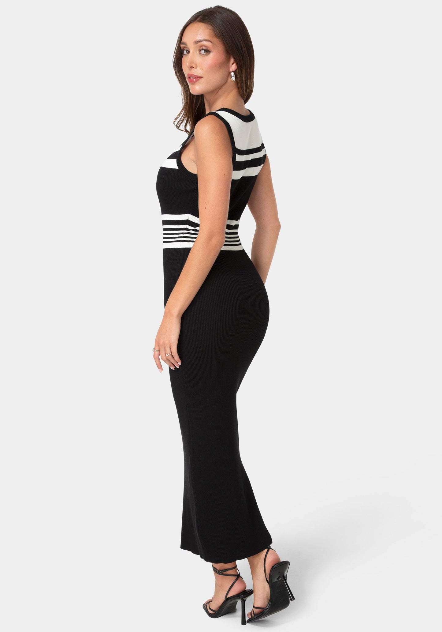 Racer Maxi Dress with Contrast Stripe