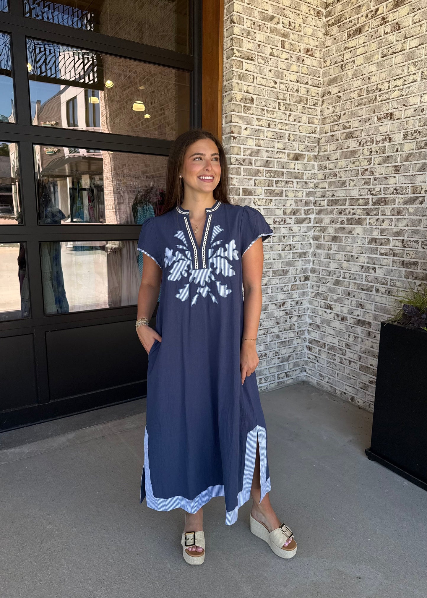 Celeste Embroidered Midi Dress