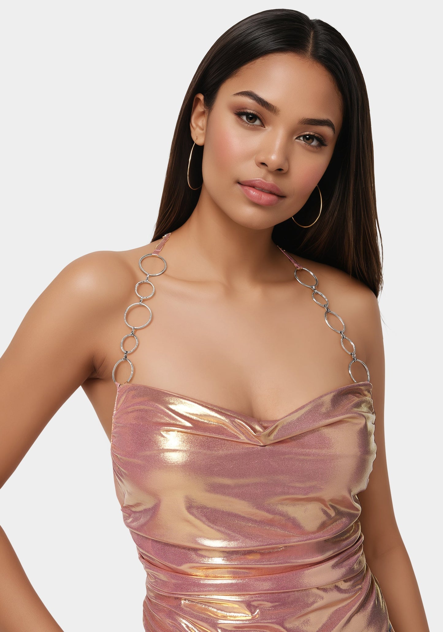 Metallic Handkerchief Top