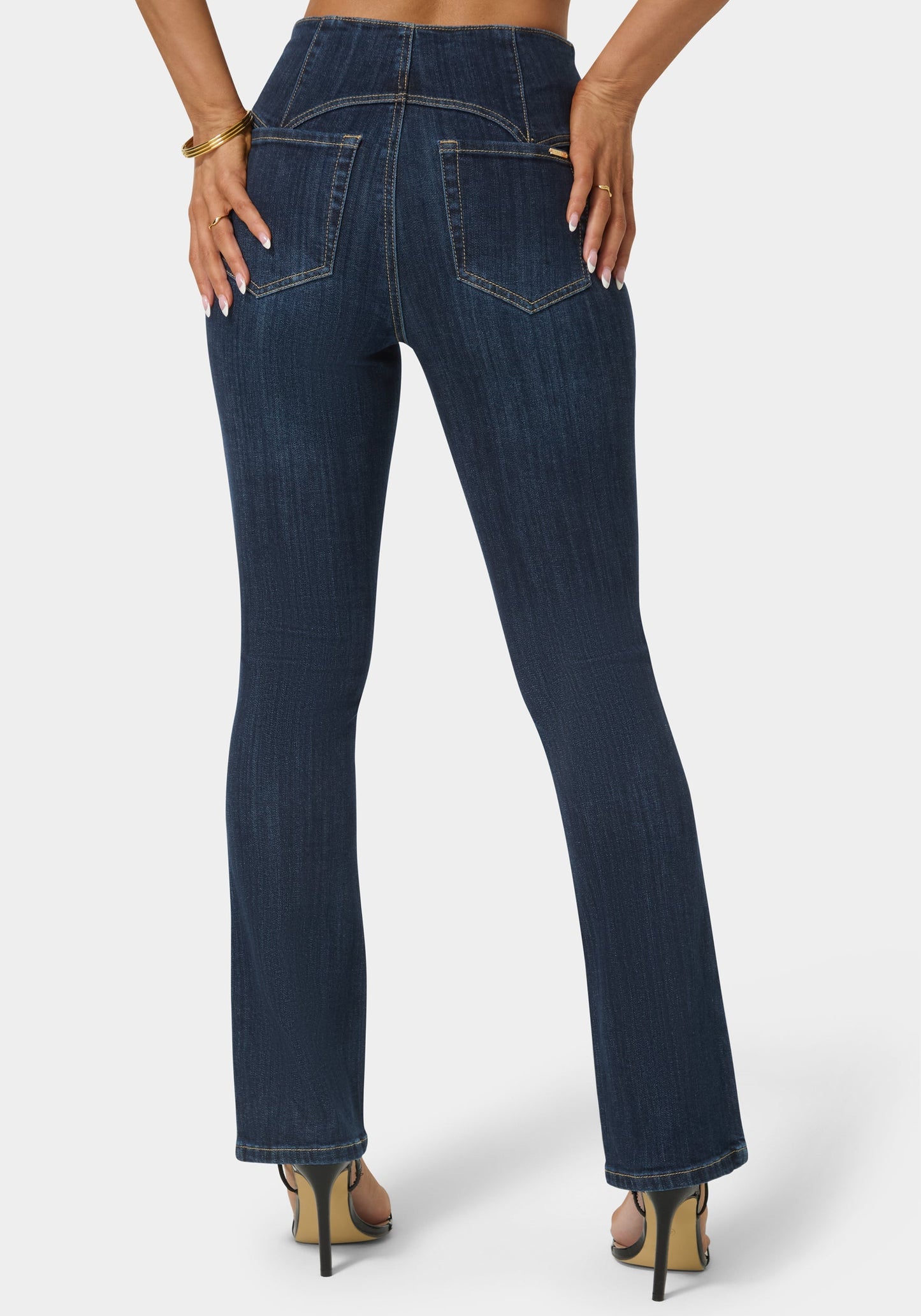 Natural Waist Mini Bootcut Leg Jeans