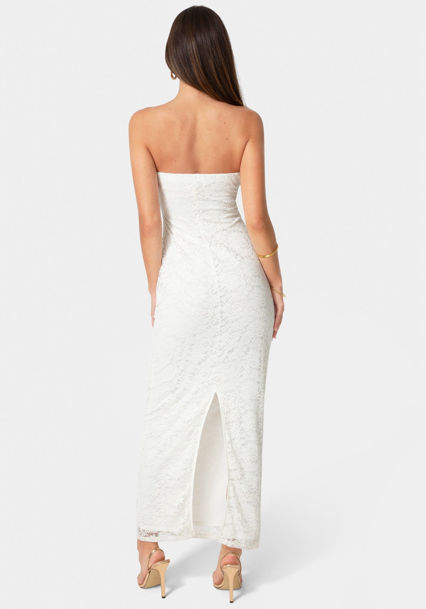 Lace Strapless Tube Maxi Dress