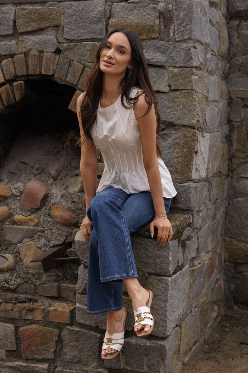 Scarlett High Rise Wide Leg Jeans Dark Wash