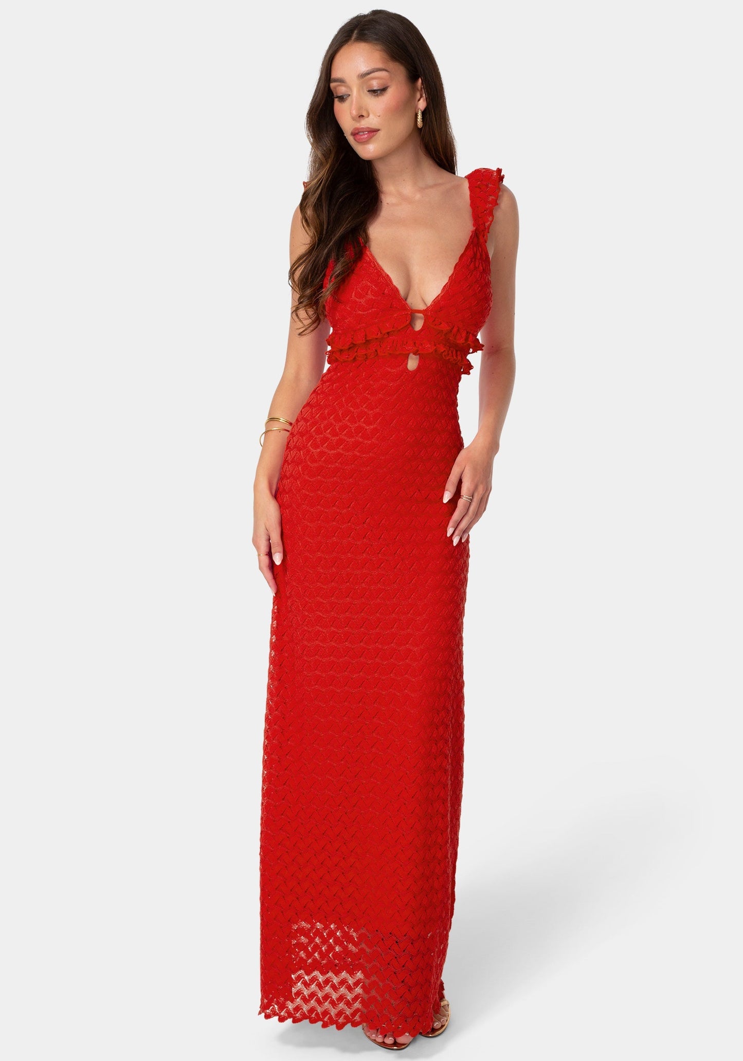 Lace Keyhole Maxi Dress