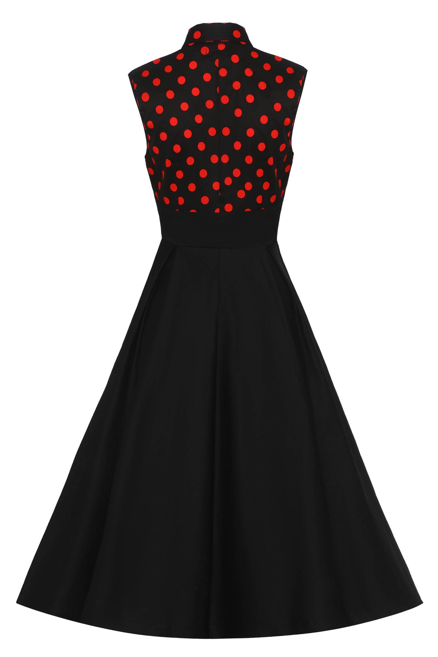 Lisa Polka Dot Shirt Dress in Black and Red