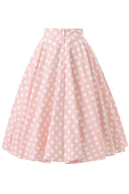 Maisie Light Pink Polka Dot Full Circle Midi Skirt