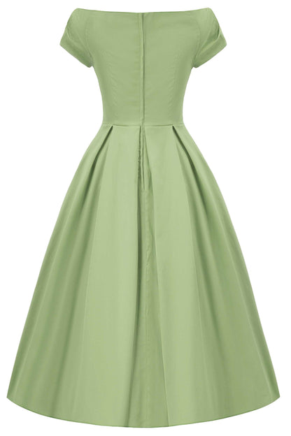 Lily Pistachio Green Off Shoulder Dress
