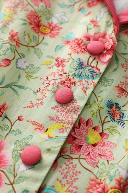 Mollie Peony Full Circle Shirt Dress In Tea Green