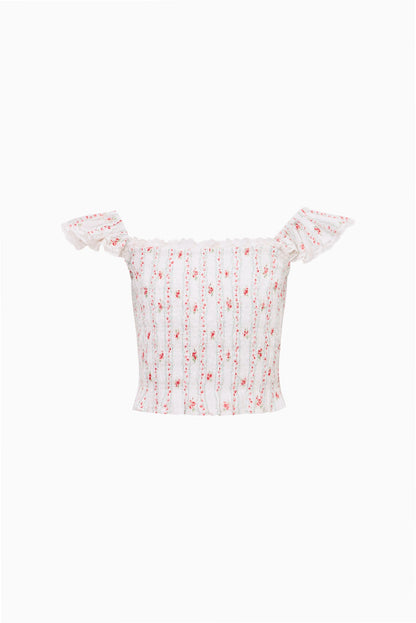 Little Girls Cherry Stripe Caspia Top