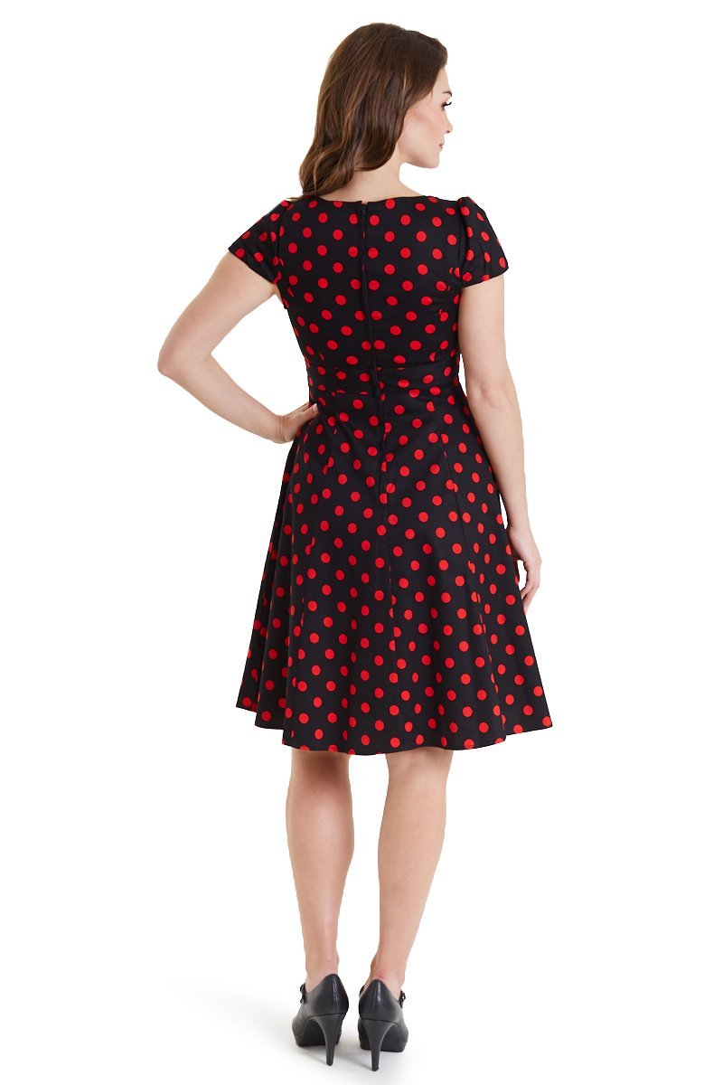 Claudia Black & Red Polka Dot Dress