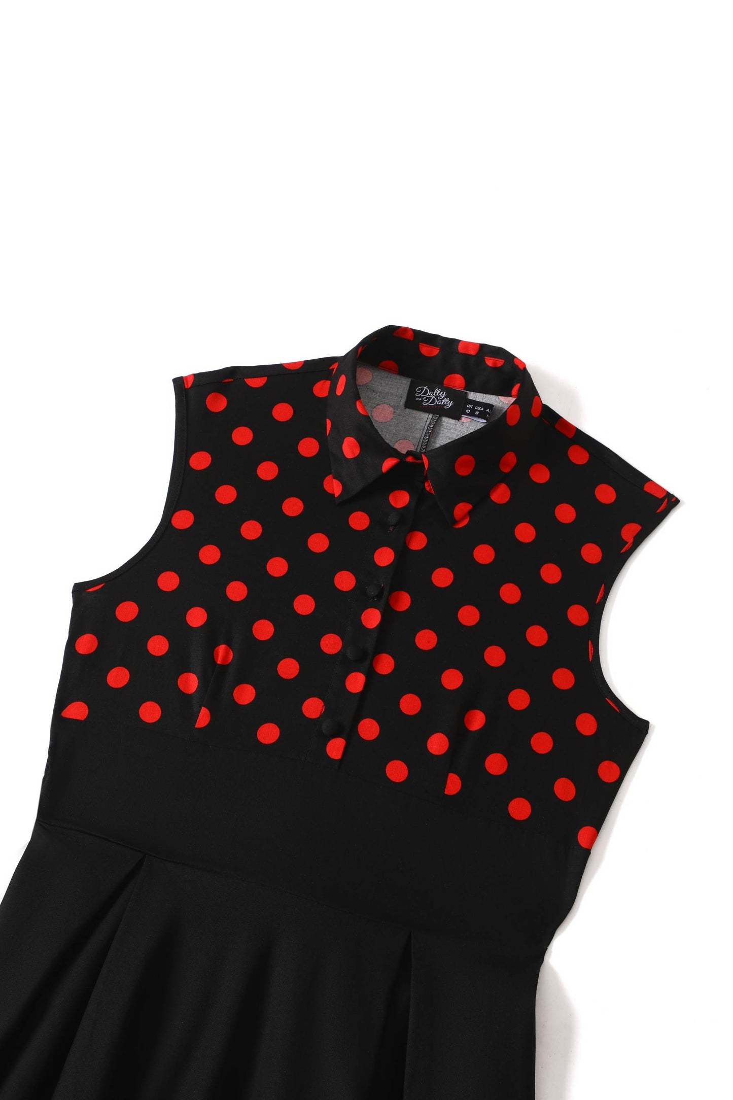 Lisa Polka Dot Shirt Dress in Black and Red