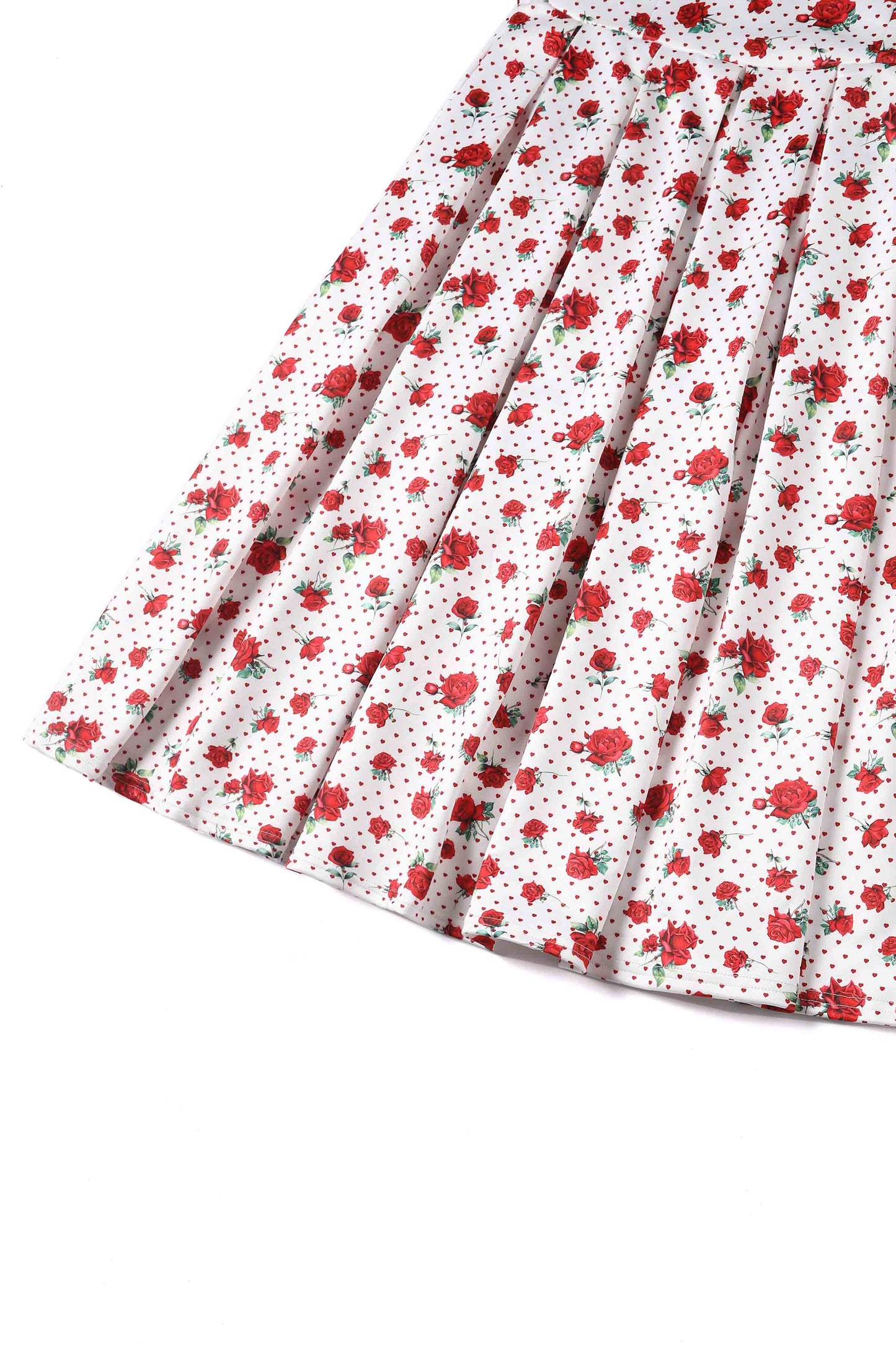 Amanda Retro Red Hearts & Roses Swing Dress