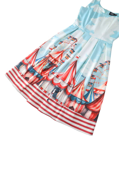 Amanda Vintage Circus Flared Dress