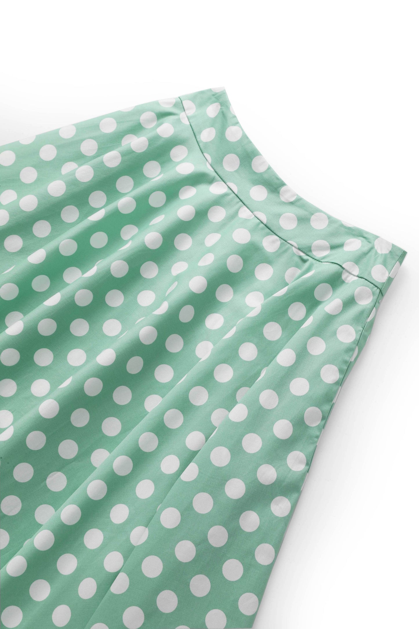 Maisie Sage Green Polka Dot Full Circle Midi Skirt