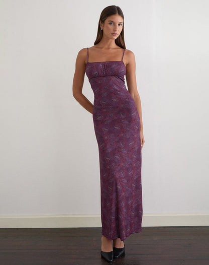 Darsih Maxi Dress in Regal Paisley Purple