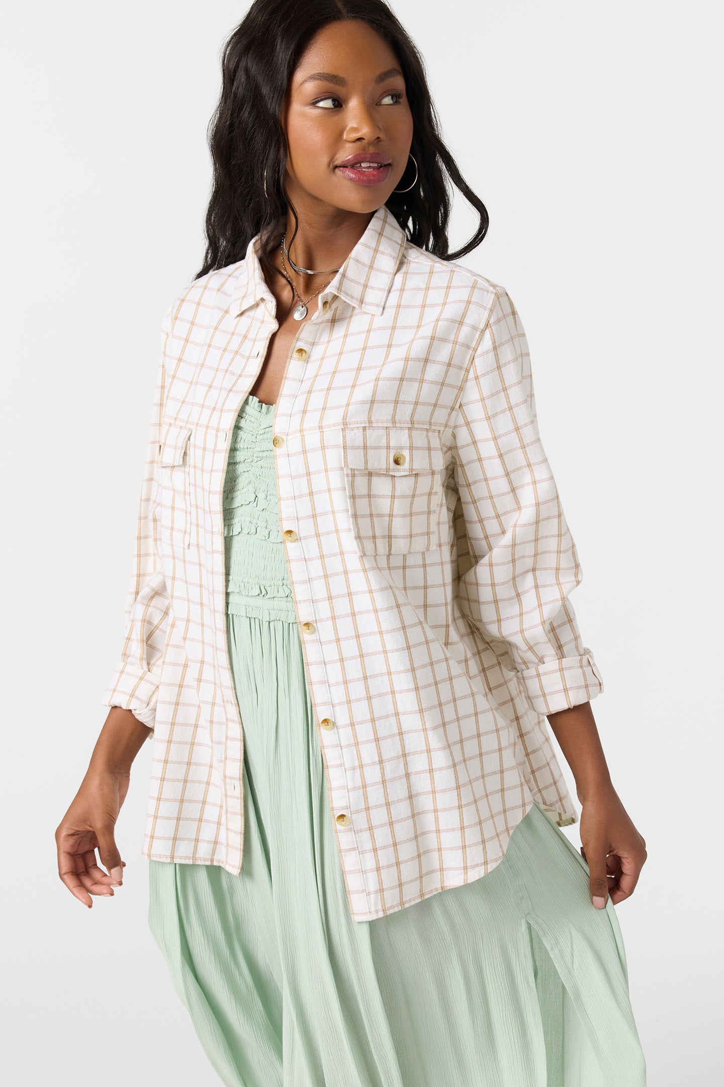 Brooks Flannel Long Sleeve Top