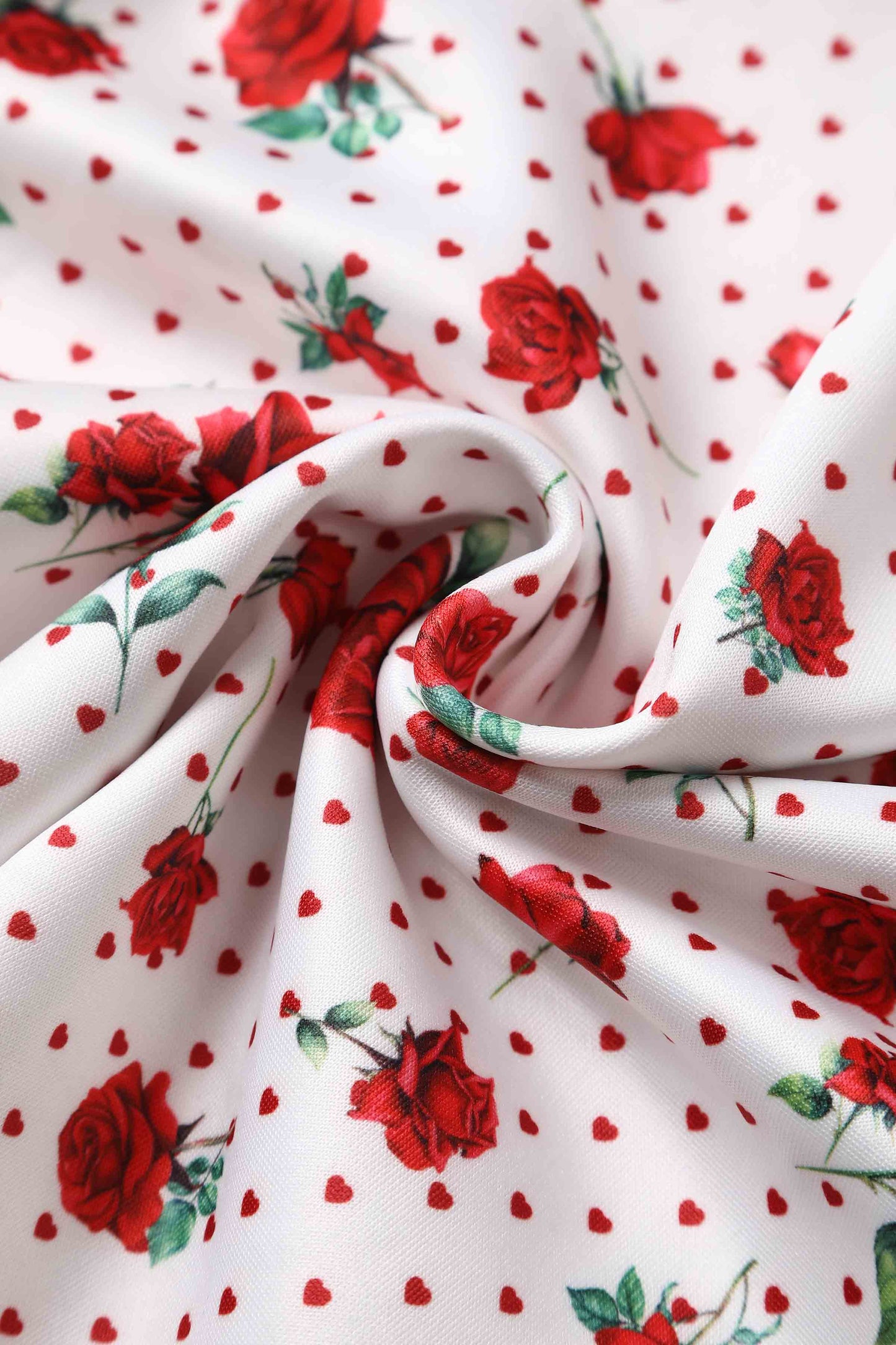 Amanda Retro Red Hearts & Roses Swing Dress