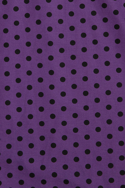 Claudia Flirty Fifties Polka Dot Dress in Purple-Black