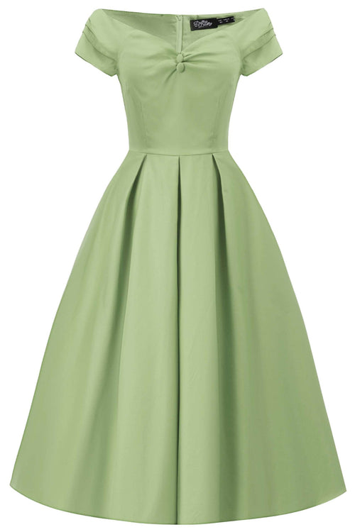 Lily Pistachio Green Off Shoulder Dress