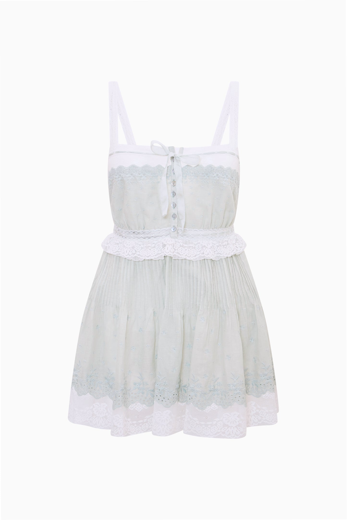 Hadlee Cotton Lace-Trimmed Mini Dress