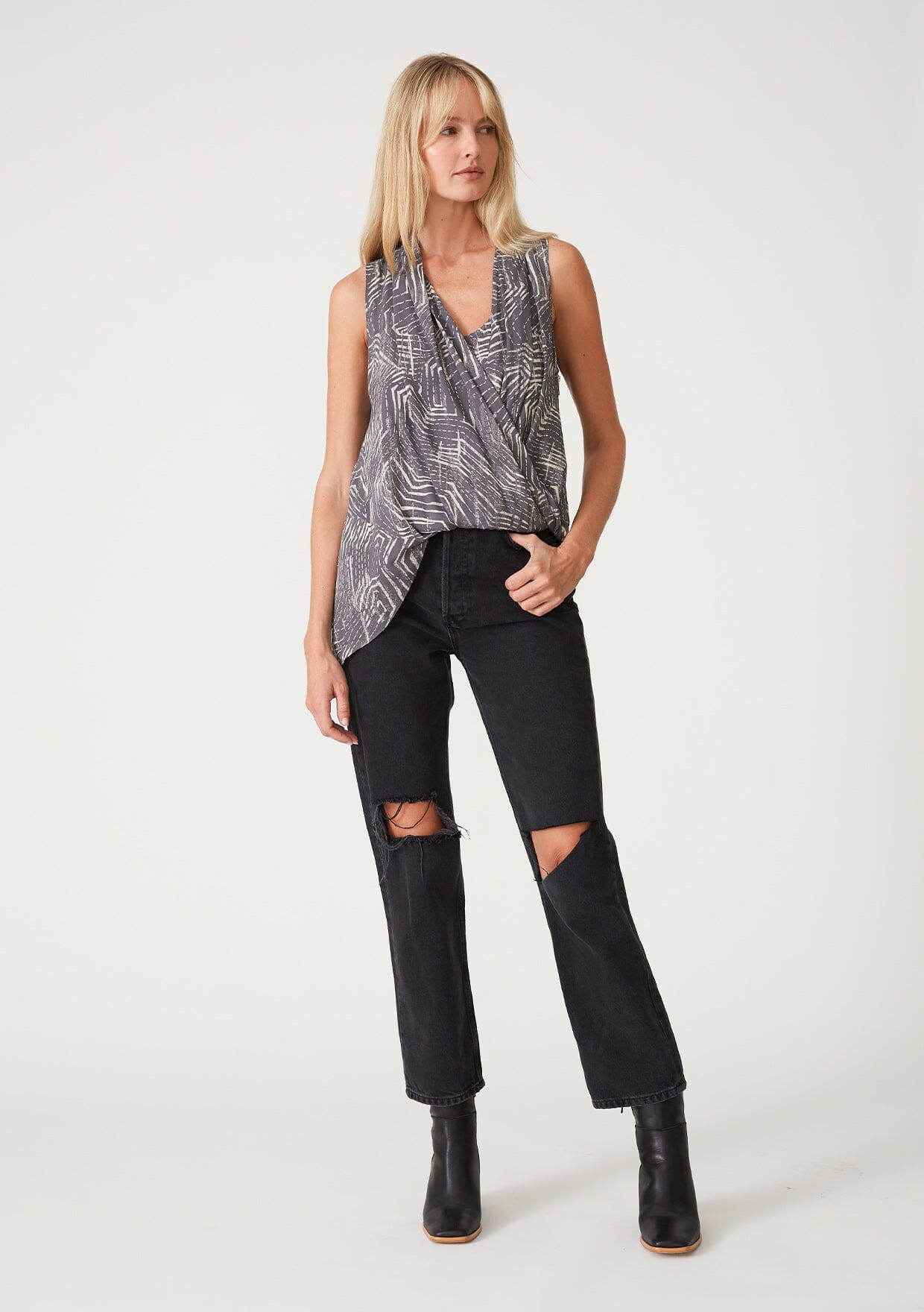 Nova Asymmetric Surplice Top