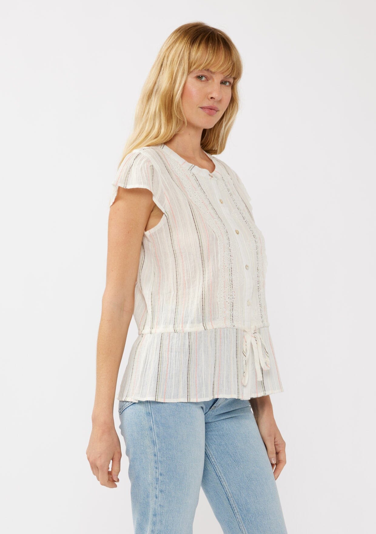 Esme Striped Peplum Top