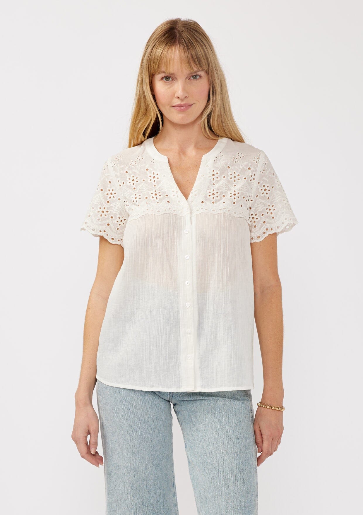 Levana Floral Eyelet Top