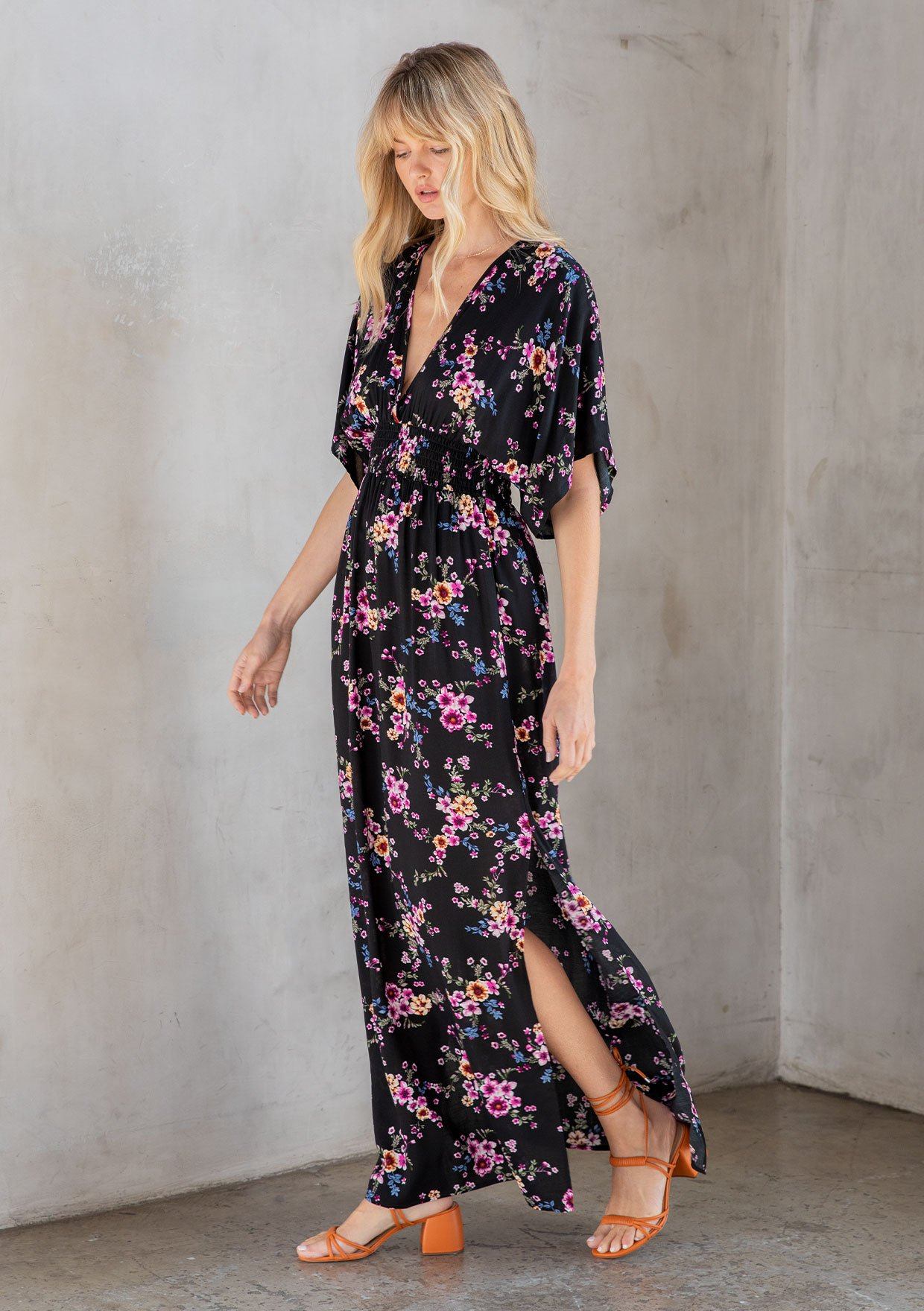 Getaway Kimono Sleeve Maxi Dress