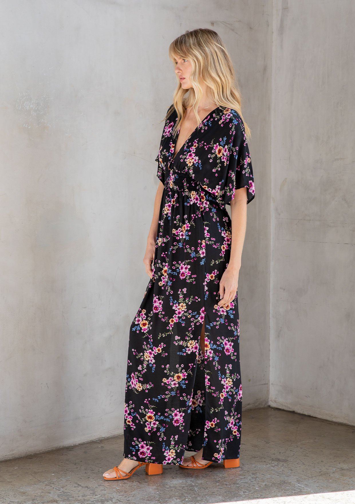 Getaway Kimono Sleeve Maxi Dress