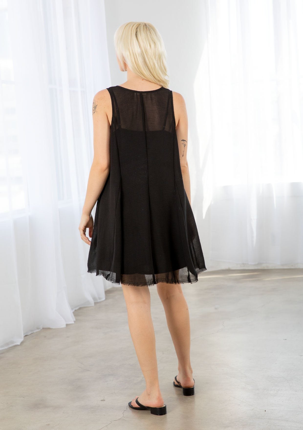 Daze Chiffon Applique Mini Dress