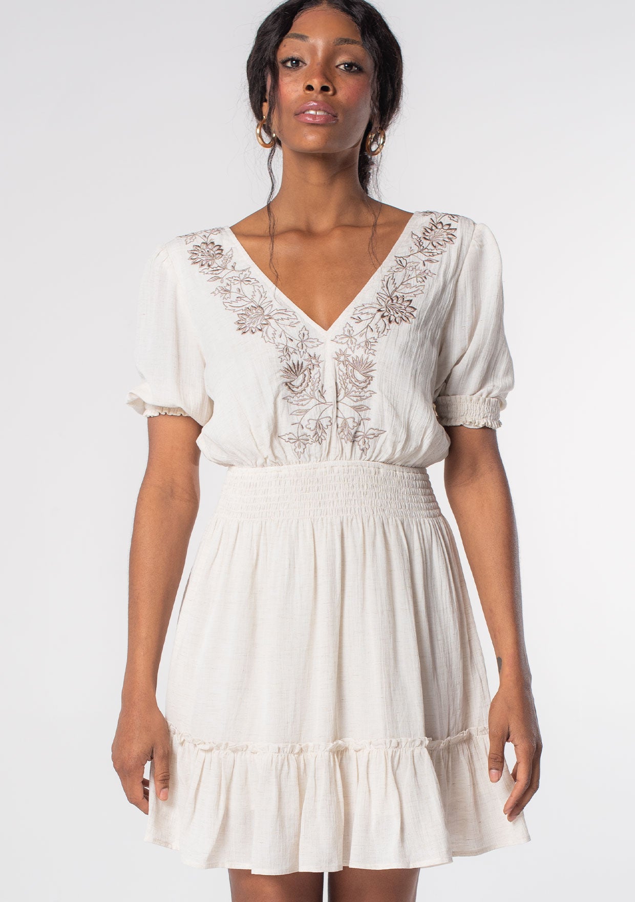 Libra Embroidered Mini Dress