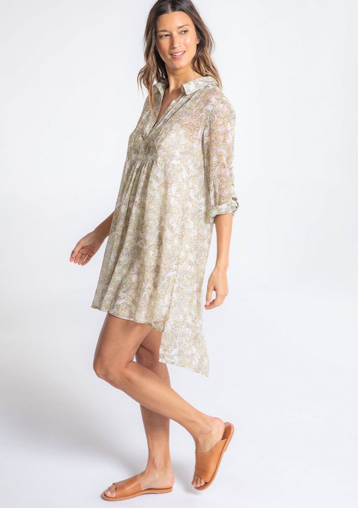 Morgane Sheer Shirt Dress