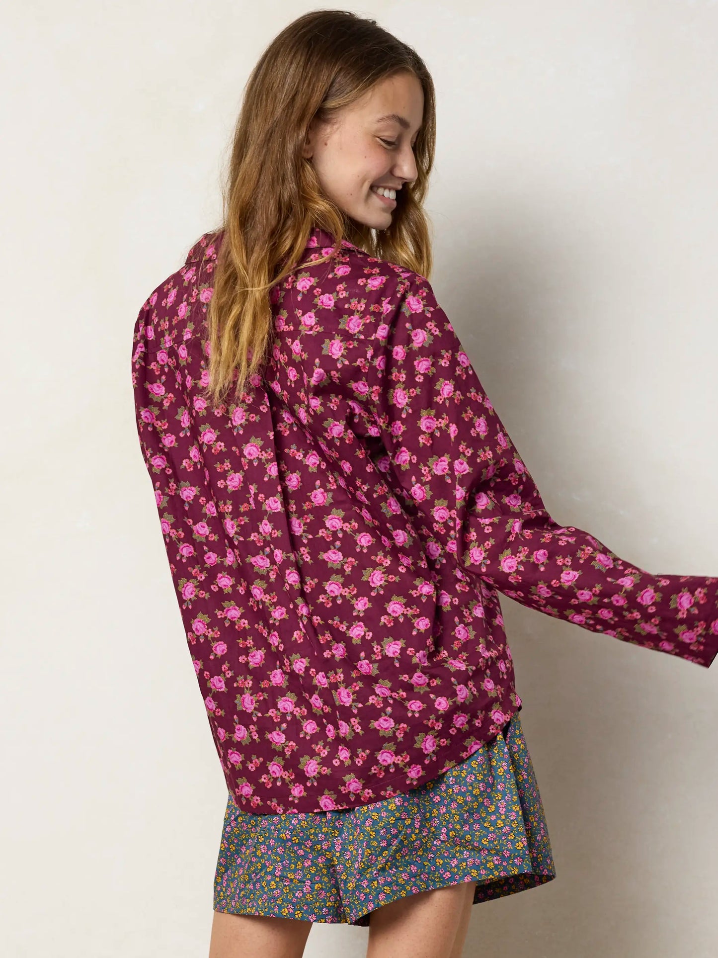 Mix & Match Cotton Pajama Shorts - Mari Ditsy Navy