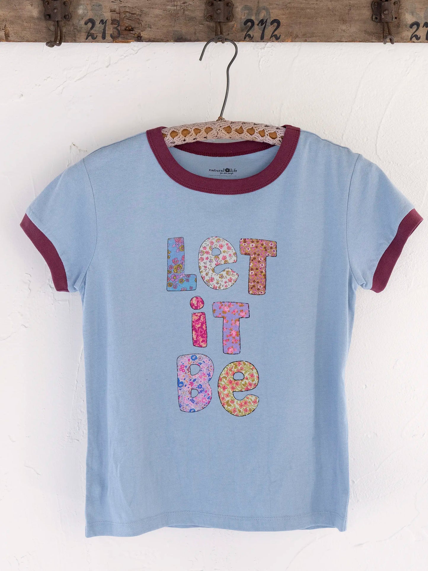 Ringer Cotton Baby Tee Shirt - Let It Be