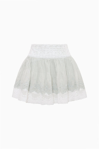 Levant Cotton Lace-Trimmed Mini Skirt