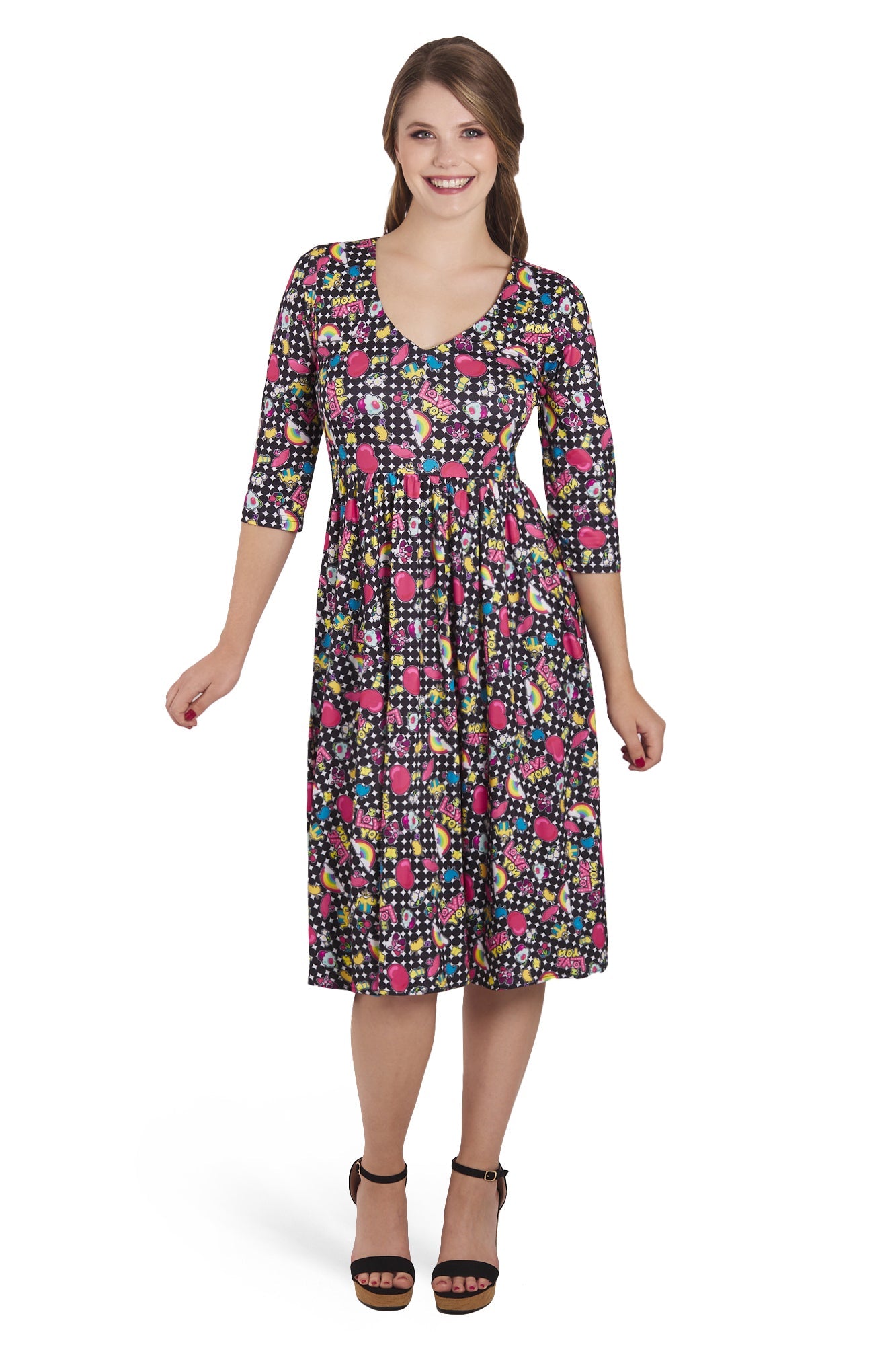 Billie Long Sleeved Retro Pop Art Dress