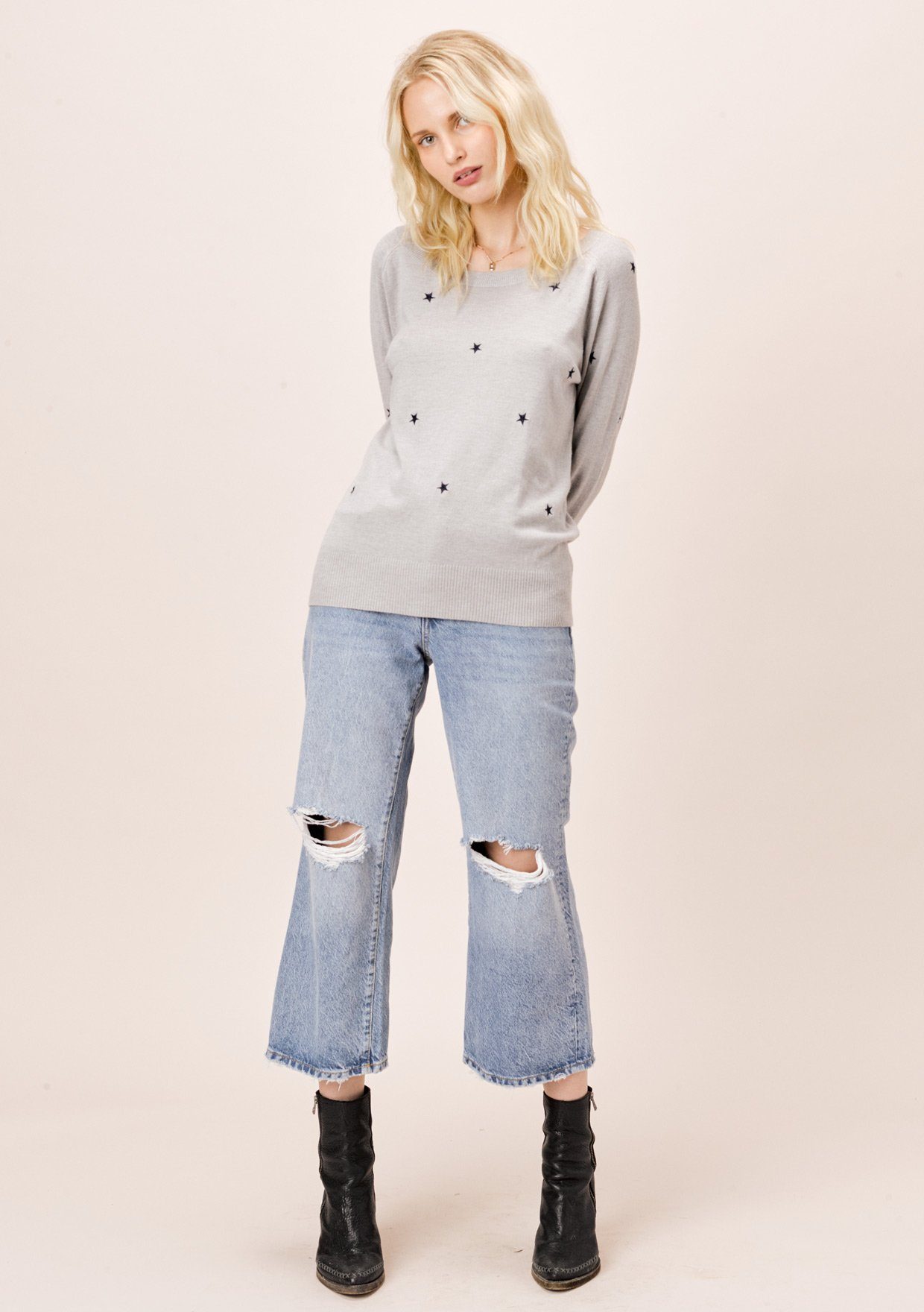 Seeing Stars Embroidered Sweater