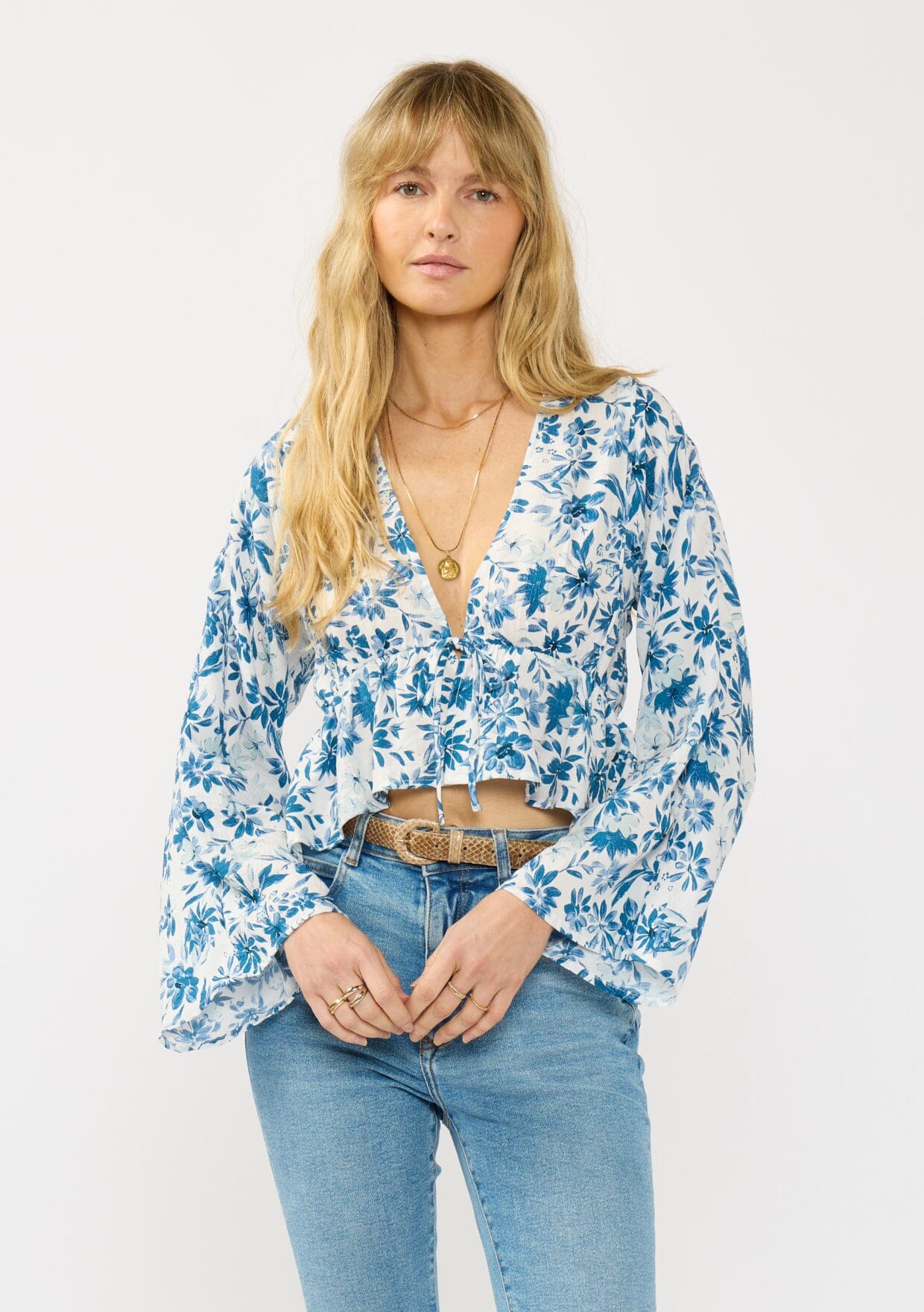 Leanne Tie Front Blouse