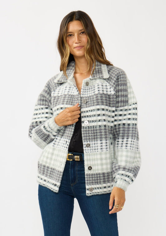 Ashford Fuzzy Plaid Coatigan