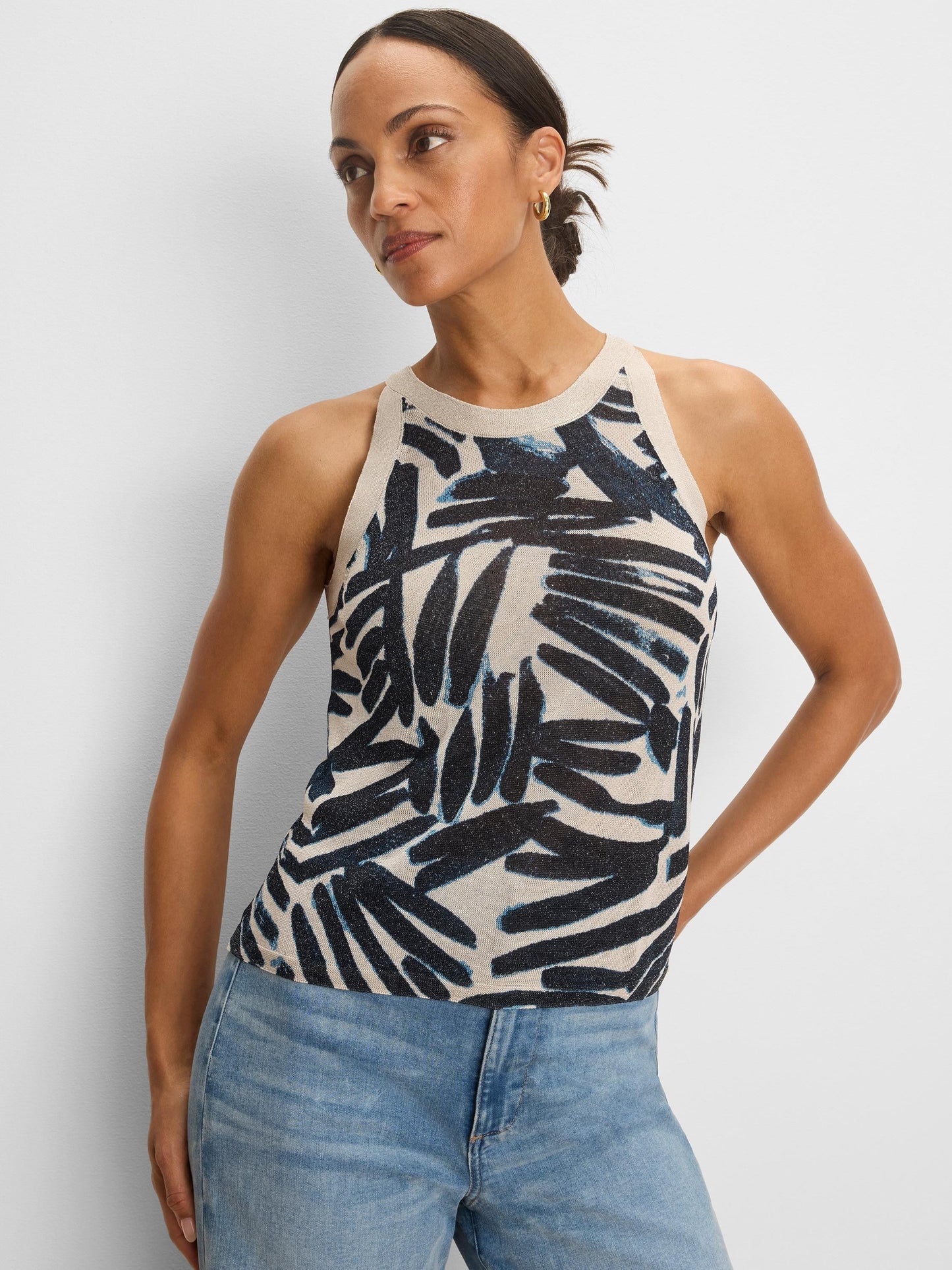Painted Palms Sweater Tank