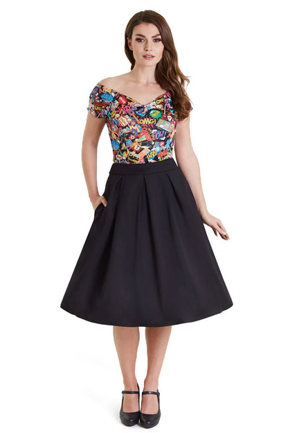 Lilian Off Shoulder Pop Art Top