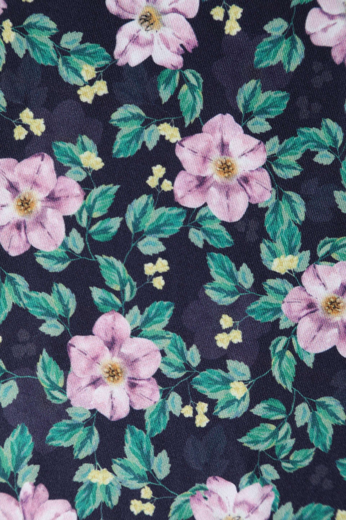 Brenda Black/Purple Floral Flared Day Dress