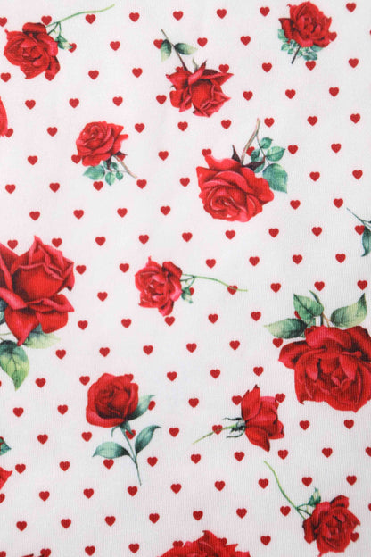Amanda Retro Red Hearts & Roses Swing Dress