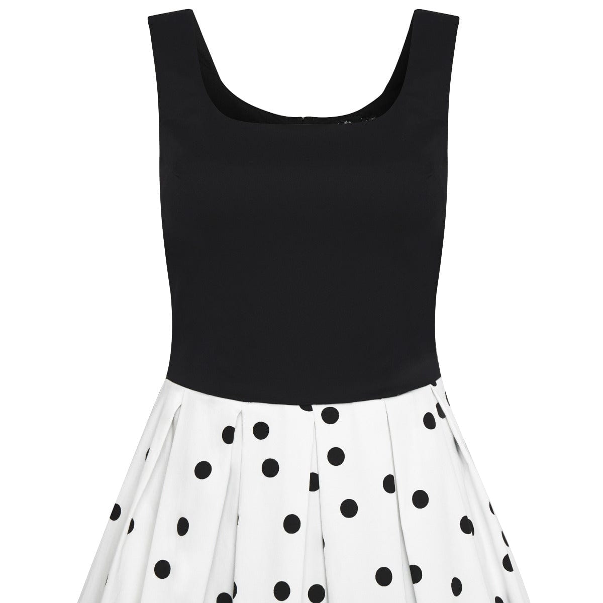 Amanda Rockabilly White & Black Polka Dot Swing Dress